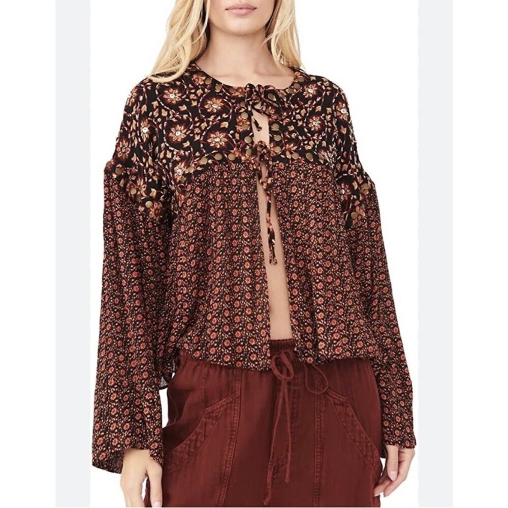 Free People Malia embellished babydoll jacket